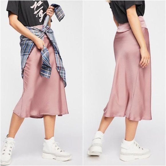 Free People Dresses & Skirts - Free People Normani Bias Cut Satin Skirt
